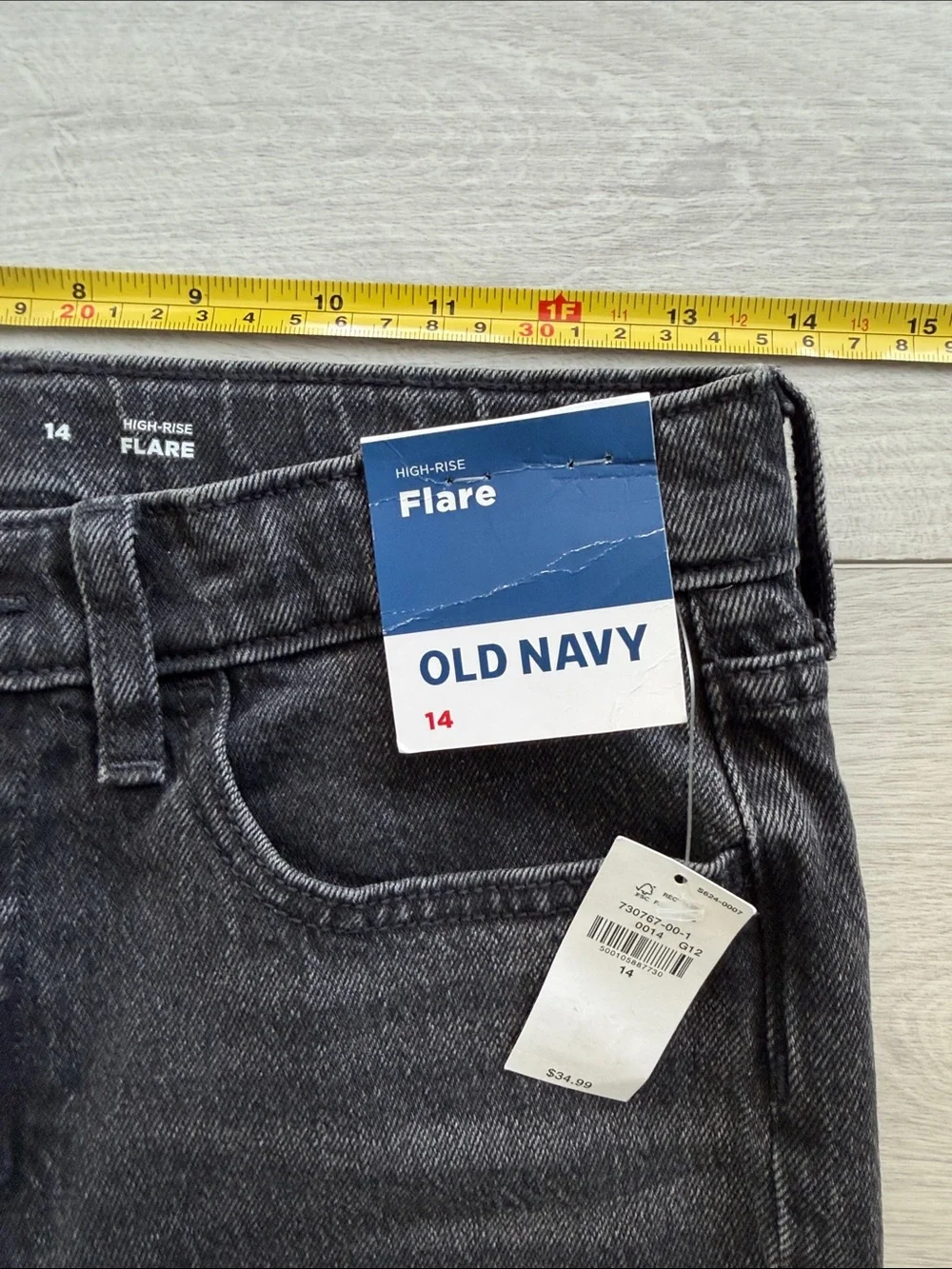 NWT Old Navy Black High-Rise Flare Jeans —  Girls Stretch Denim